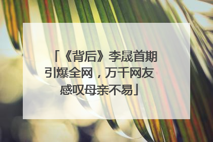 《背后》李晟首期引爆全网，万千网友感叹母亲不易