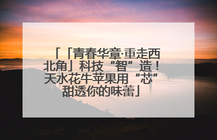 「青春华章·重走西北角」科技“智”造！天水花牛苹果用“芯”甜透你的味蕾