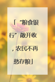 “粮食银行”敞开收，农民不再愁存粮