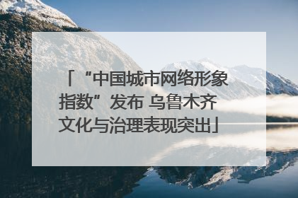 “中国城市网络形象指数”发布 乌鲁木齐文化与治理表现突出