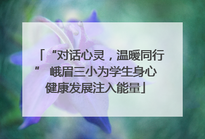 “对话心灵，温暖同行” 峨眉三小为学生身心健康发展注入能量