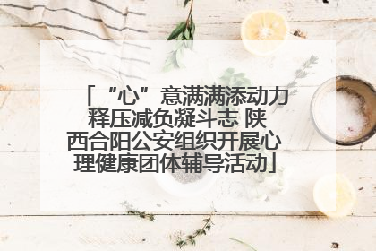 “心”意满满添动力 释压减负凝斗志 陕西合阳公安组织开展心理健康团体辅导活动