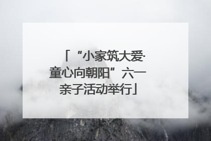 “小家筑大爱·童心向朝阳”六一亲子活动举行