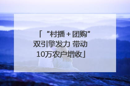 “村播＋团购”双引擎发力 带动10万农户增收