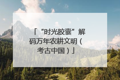 “时光胶囊”解码万年农耕文明（考古中国）