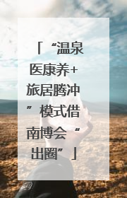 “温泉医康养+旅居腾冲”模式借南博会“出圈”