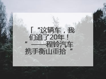 “这辆车，我们追了20年！”——程铃汽车携手衡山重拾“整车制造梦”