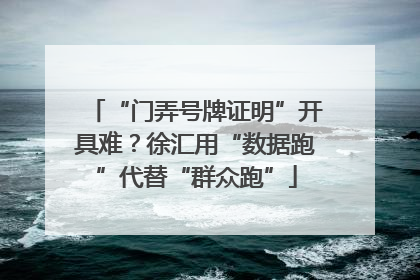 “门弄号牌证明”开具难？徐汇用“数据跑”代替“群众跑”