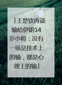王楚钦再谈输给伊朗14岁小将：没有一场是技术上的输，都是心理上的输