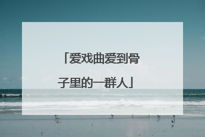 爱戏曲爱到骨子里的一群人