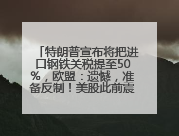 特朗普宣布将把进口钢铁关税提至50%，欧盟：遗憾，准备反制！美股此前震荡，机构：美元正进入熊市