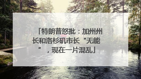 特朗普怒批：加州州长和洛杉矶市长“无能”，现在一片混乱