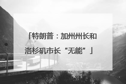 特朗普：加州州长和洛杉矶市长“无能”