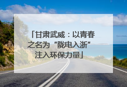 甘肃武威：以青春之名为“陇电入浙”注入环保力量