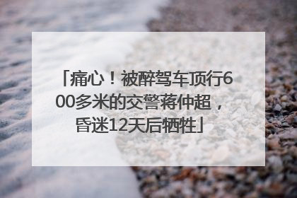 痛心！被醉驾车顶行600多米的交警蒋仲超，昏迷12天后牺牲
