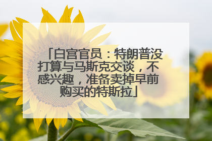 白宫官员：特朗普没打算与马斯克交谈，不感兴趣，准备卖掉早前购买的特斯拉