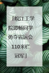 皖江工学院谭畅同学勇夺省运会110米栏冠军