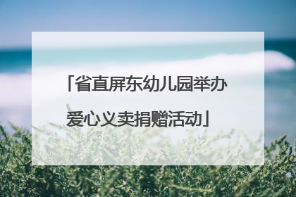 省直屏东幼儿园举办爱心义卖捐赠活动