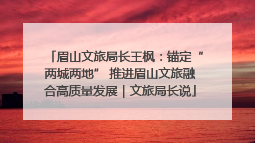 眉山文旅局长王枫：锚定“两城两地” 推进眉山文旅融合高质量发展｜文旅局长说