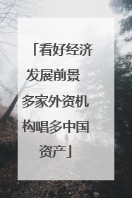 看好经济发展前景 多家外资机构唱多中国资产