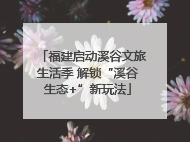 福建启动溪谷文旅生活季 解锁“溪谷生态+”新玩法