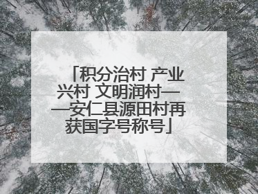 积分治村 产业兴村 文明润村——安仁县源田村再获国字号称号
