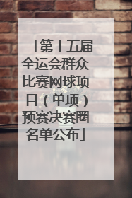 第十五届全运会群众比赛网球项目（单项）预赛决赛圈名单公布
