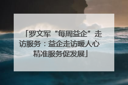 罗文军“每周益企”走访服务：益企走访暖人心 精准服务促发展