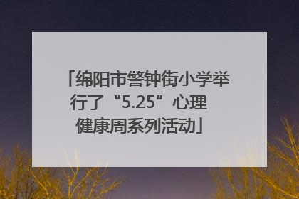 绵阳市警钟街小学举行了“5.25”心理健康周系列活动