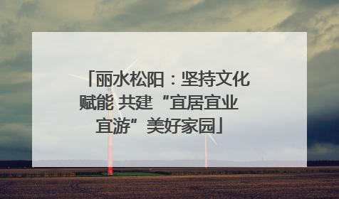 丽水松阳：坚持文化赋能 共建“宜居宜业宜游”美好家园