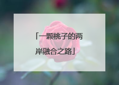 一颗桃子的两岸融合之路