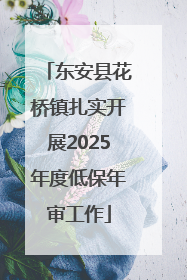 东安县花桥镇扎实开展2025年度低保年审工作