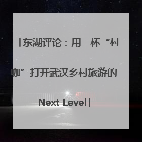 东湖评论：用一杯“村咖”打开武汉乡村旅游的Next Level