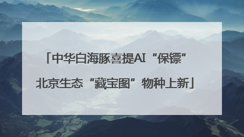 中华白海豚喜提AI“保镖” 北京生态“藏宝图”物种上新