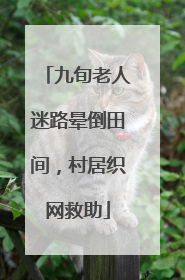 九旬老人迷路晕倒田间，村居织网救助