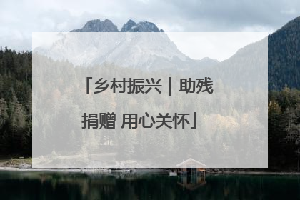 乡村振兴｜助残捐赠 用心关怀