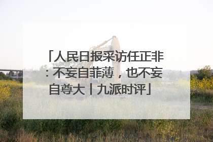 人民日报采访任正非：不妄自菲薄，也不妄自尊大丨九派时评