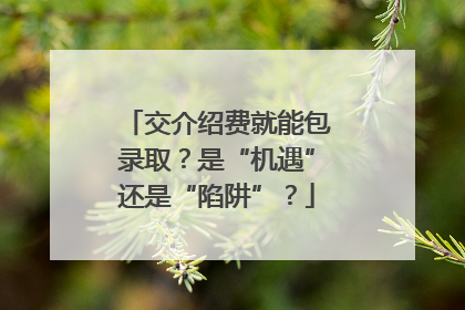 交介绍费就能包录取？是“机遇”还是“陷阱”？