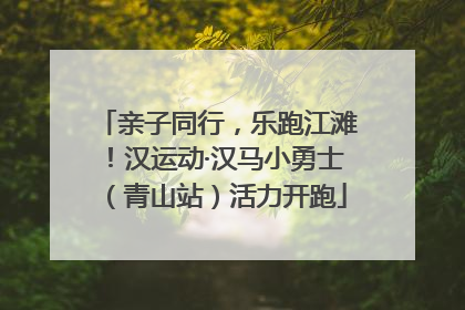 亲子同行，乐跑江滩！汉运动·汉马小勇士（青山站）活力开跑
