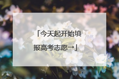 今天起开始填报高考志愿→