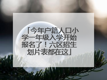 今年户籍人口小学一年级入学开始报名了！六区招生划片表都在这