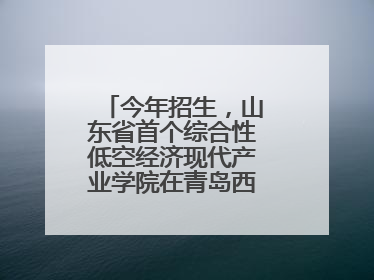 今年招生，山东省首个综合性低空经济现代产业学院在青岛西海岸新区揭牌