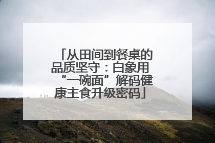 从田间到餐桌的品质坚守：白象用“一碗面”解码健康主食升级密码