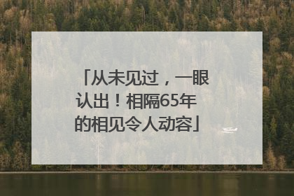 从未见过，一眼认出！相隔65年的相见令人动容