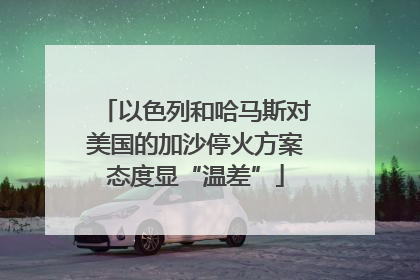以色列和哈马斯对美国的加沙停火方案态度显“温差”
