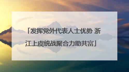 发挥党外代表人士优势 浙江上虞统战聚合力助共富