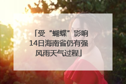 受“蝴蝶”影响 14日海南省仍有强风雨天气过程