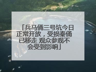 兵马俑三号坑今日正常开放，受损秦俑已移走 观众参观不会受到影响