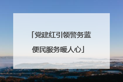 党建红引领警务蓝 便民服务暖人心