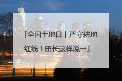 全国土地日丨严守耕地红线！田长这样说→